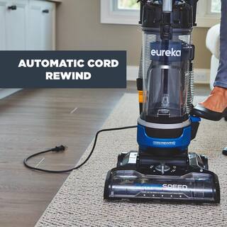 Eureka PowerSpeed Cord Rewind Upright Bagless Vacuum Cleaner with LED Headlights and Pet Turbo Tool HDUE2CR