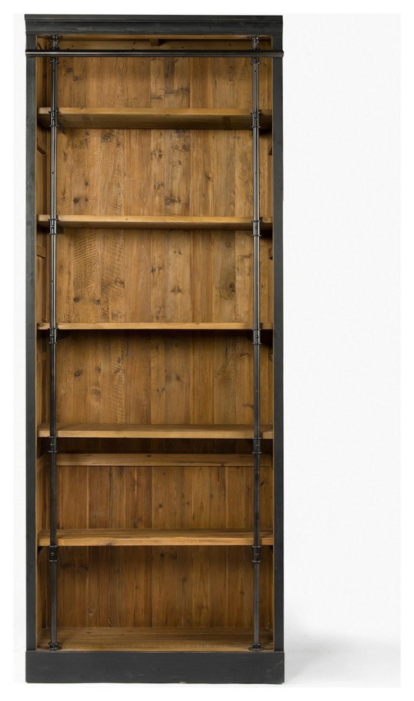 French Library Single Bookcase Black   Industrial   Bookcases   by Zin Home  Houzz