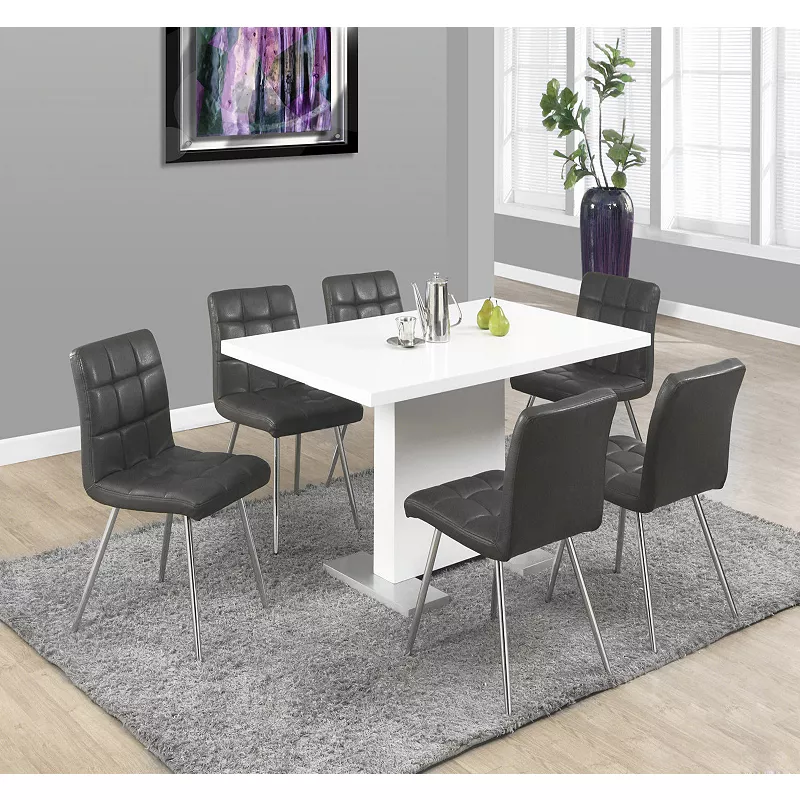 59 Gray and White Contemporary Rectangular Dining Table