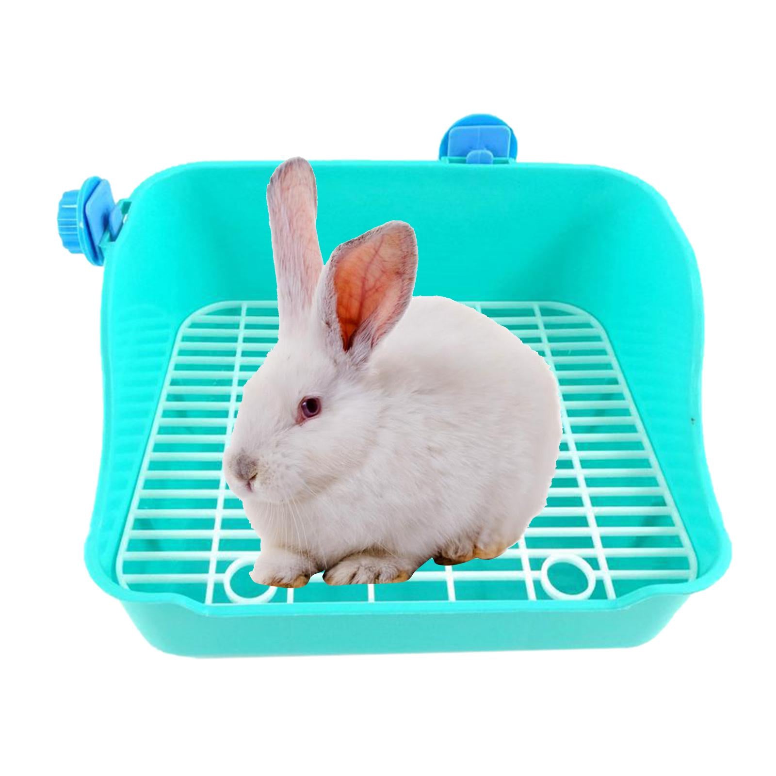 Litter Tray Toilet，Rabbit Litter Box for Cage Corner ，Pet Litter Pan Trainer Bunny Litter Box Cleaner，corner large toilet guinea rats Small Animal，Hamster Chinchilla Ferret Green