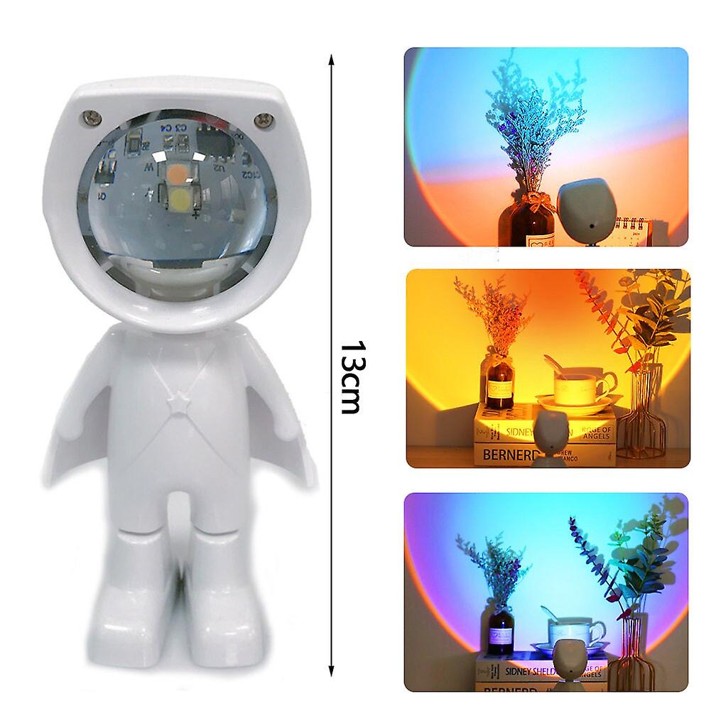 Astronaut Robot Rainbow Projection Sun Lamp Table Night Light Sunset Lamp Infinite Dimming Bedroom Atmosphere Light