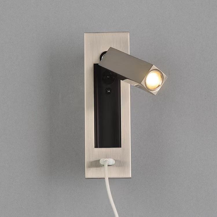 Black Bedside USB Wall Light