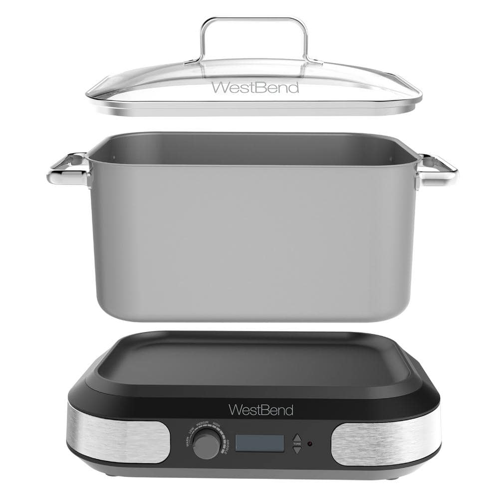 West Bend Deluxe 6 qt. Silver Versatility Slow Cooker 87966