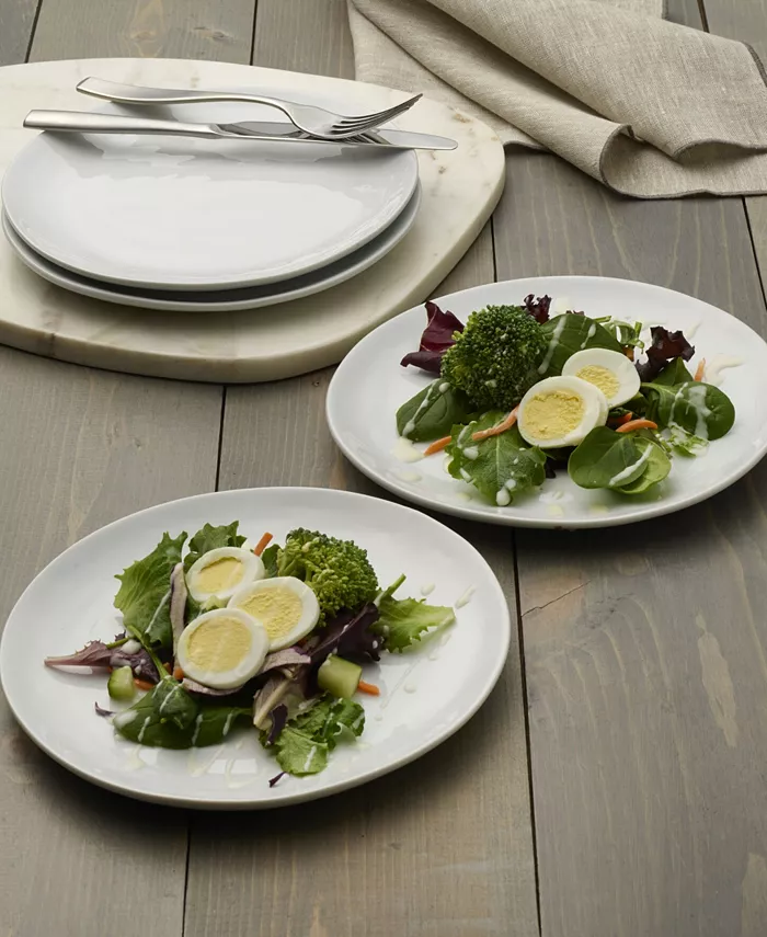 Fitz and Floyd Everyday Whiteware Salad Plate 4 Piece Set