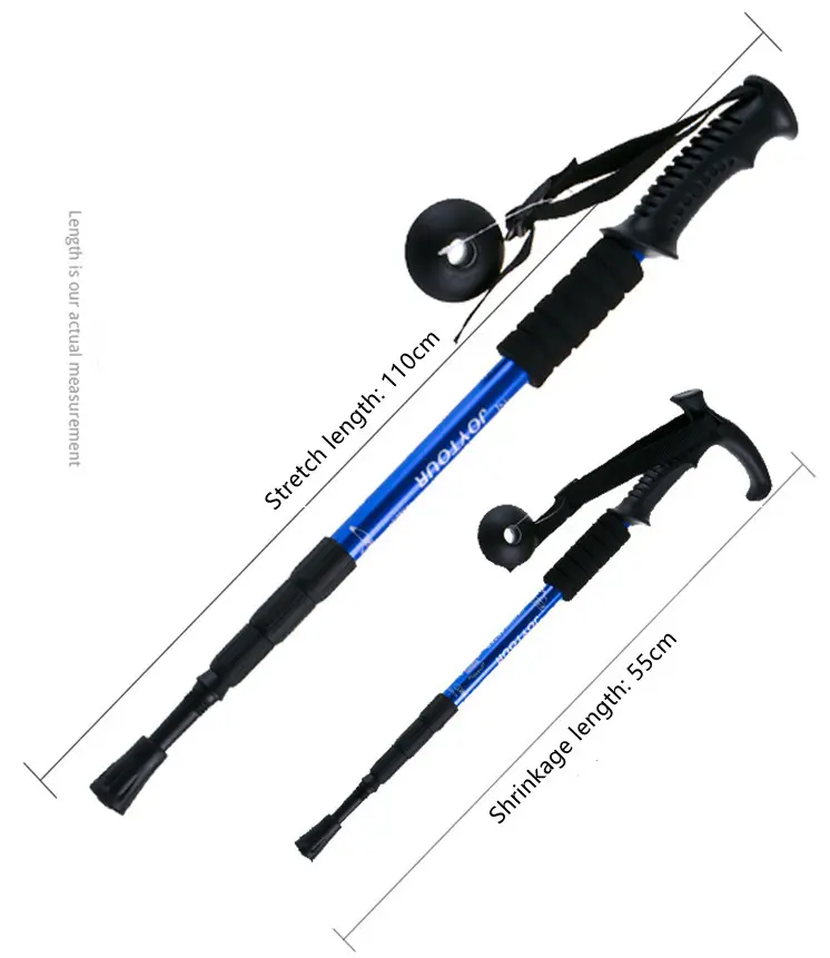 Telescopic Walking Hiking Stick Fashionable Walking Sticks Foldable Muntifutional Walking Sticks 4 Selection Aluminum 55 110cm