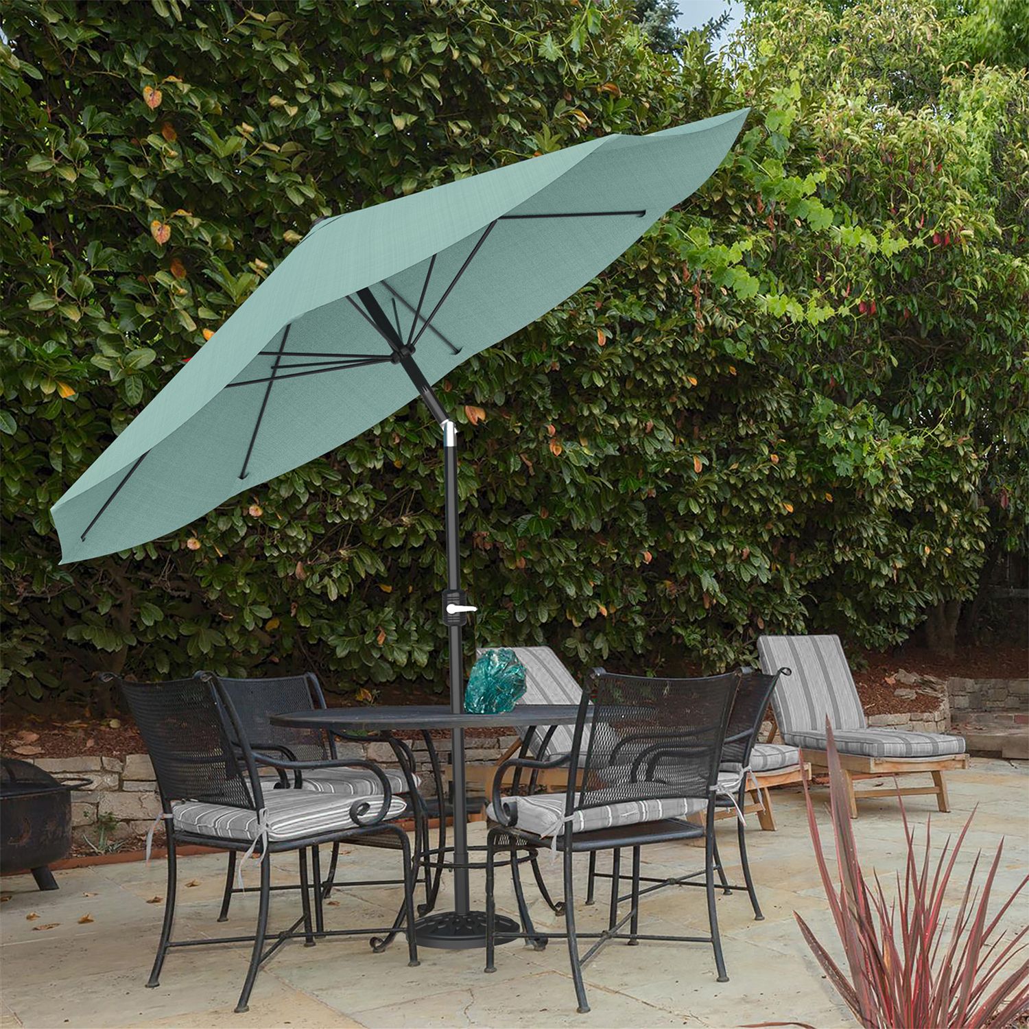 Pure Garden Green Auto Tilt Patio Umbrella