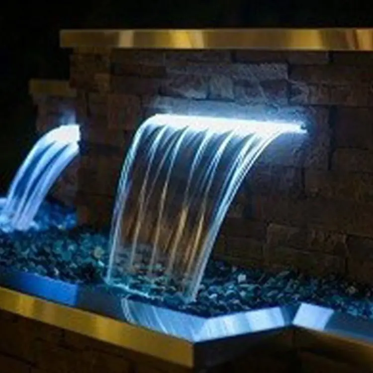 Chinese Stainless Steel Waterfall Pool Fountains Blade Cascade Bottom Supply