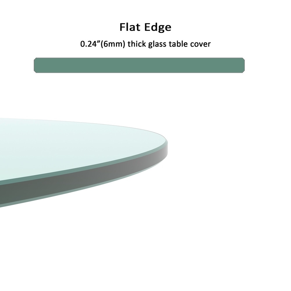 Round Tempered Glass Table Top Beveled Polished Edge (Only Table Top)