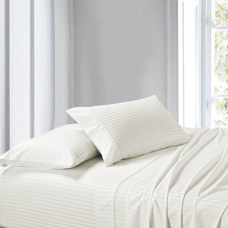 100% Cotton Sheet Set Striped 300 Thread Count