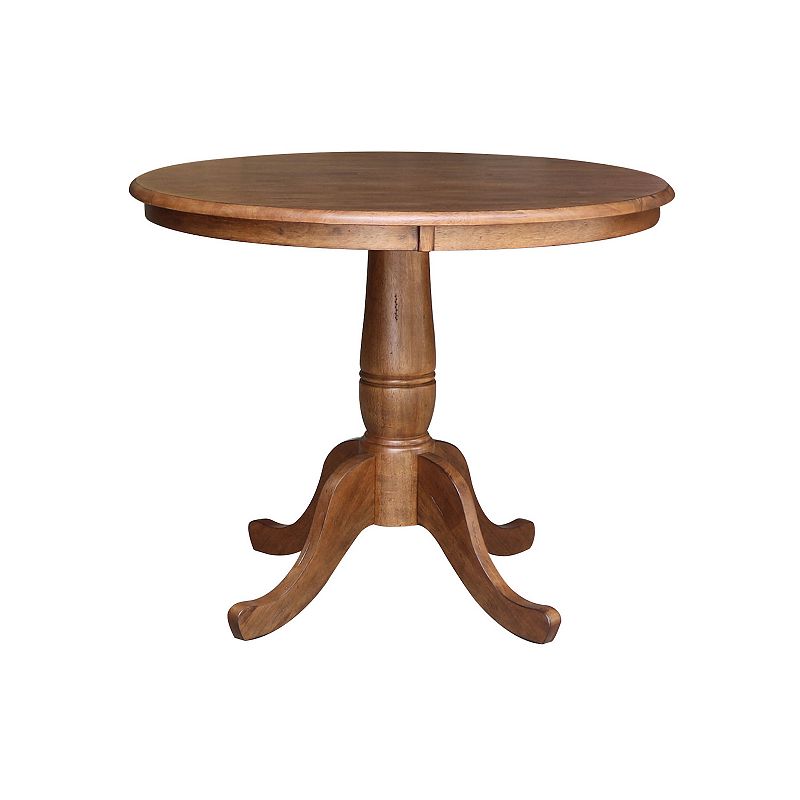 International Concepts Round Pedestal Table and Chair 3-piece Set