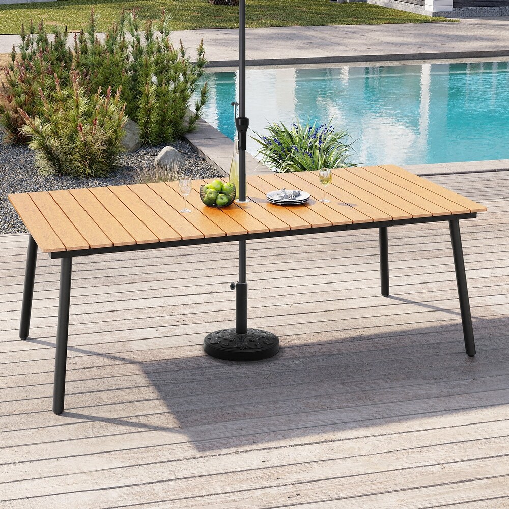 Outdoor Dining Table Rectangle Aluminum Manufactured Wood for 6 or 8   82.48\