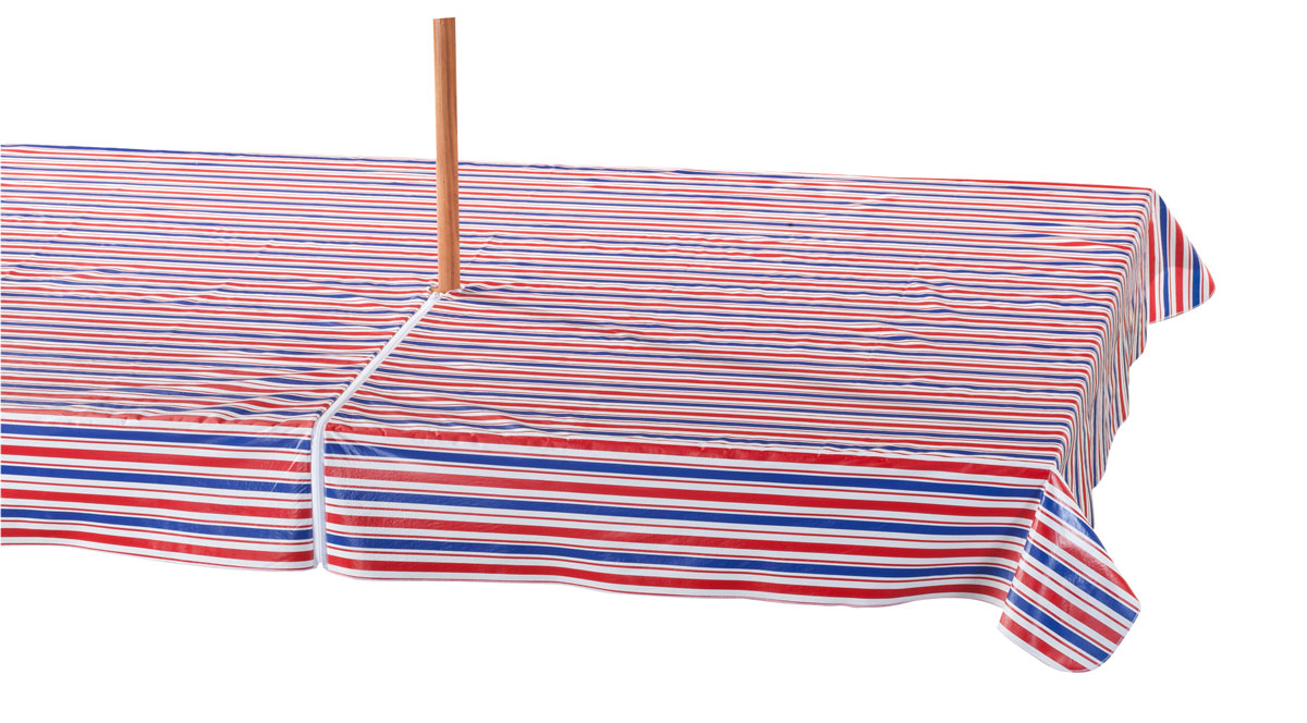 Patriotic Zippered Elasticized Umbrella Table Cover - 42" x 68" Oval