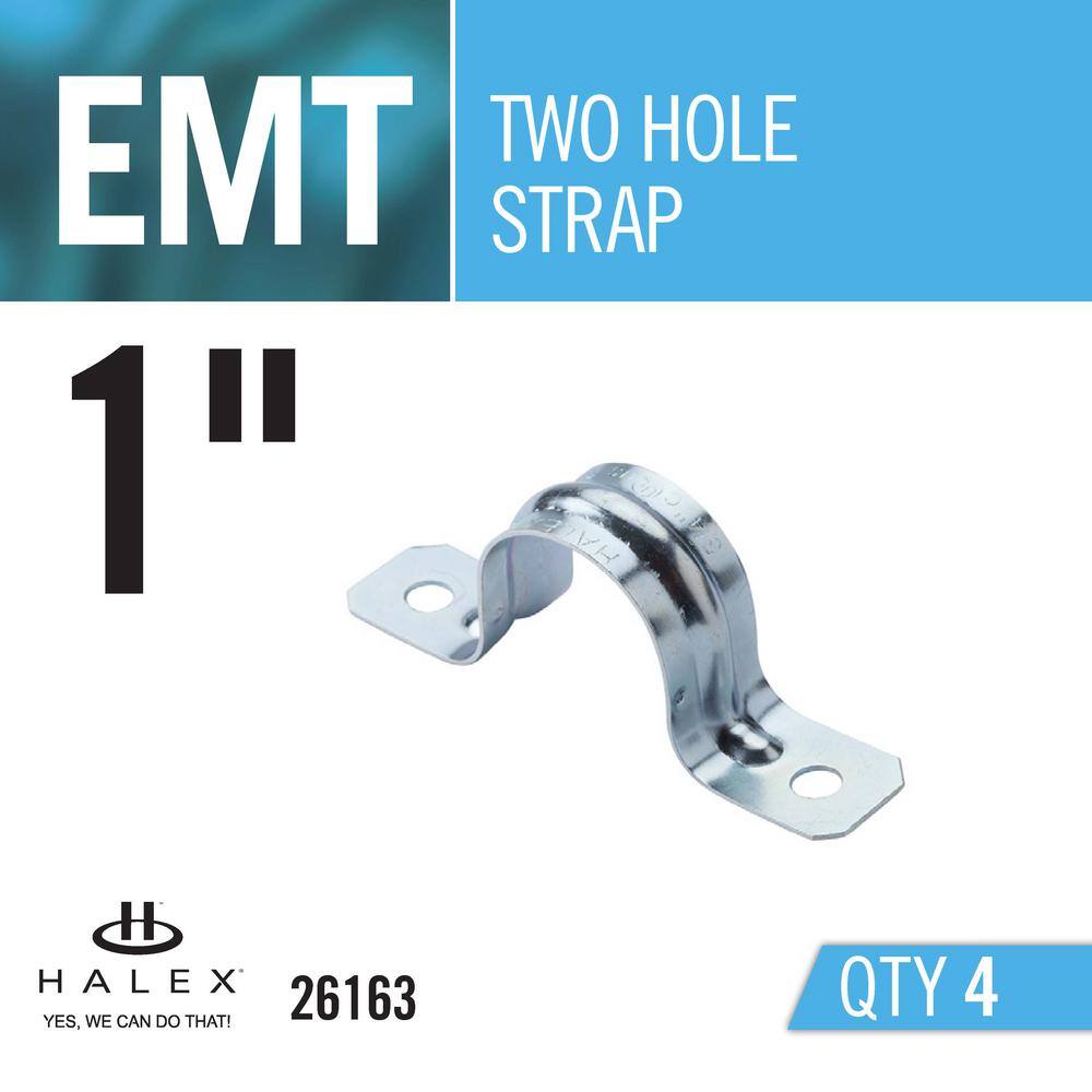 Halex 1 in. Standard Fitting 2-Hole Electrical Metallic Tube (EMT) Straps (4-Pack) 26163