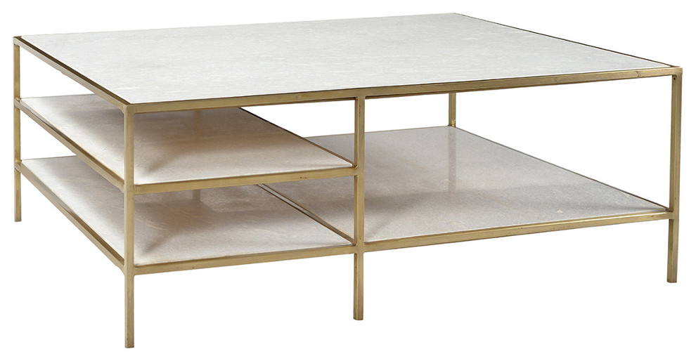 Hartley Brass Coffee Table   Contemporary   Coffee Tables   by Marco Polo Imports  Houzz