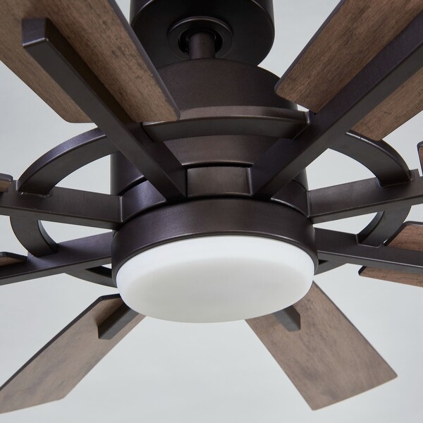 Farmhouse Wooden 8-Blades LED Large Ceiling Fan with Remote Control - 60 Inches Shopping - The Best Deals on Ceiling Fans | 38580872