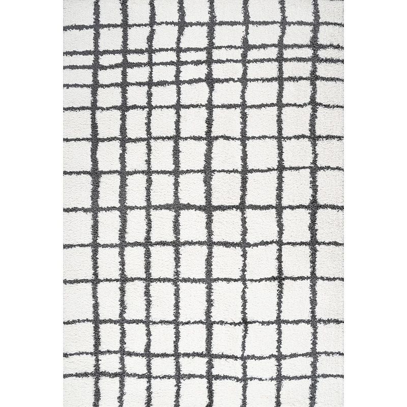 JONATHAN Y Arenal Geometric Grid Shag Rug