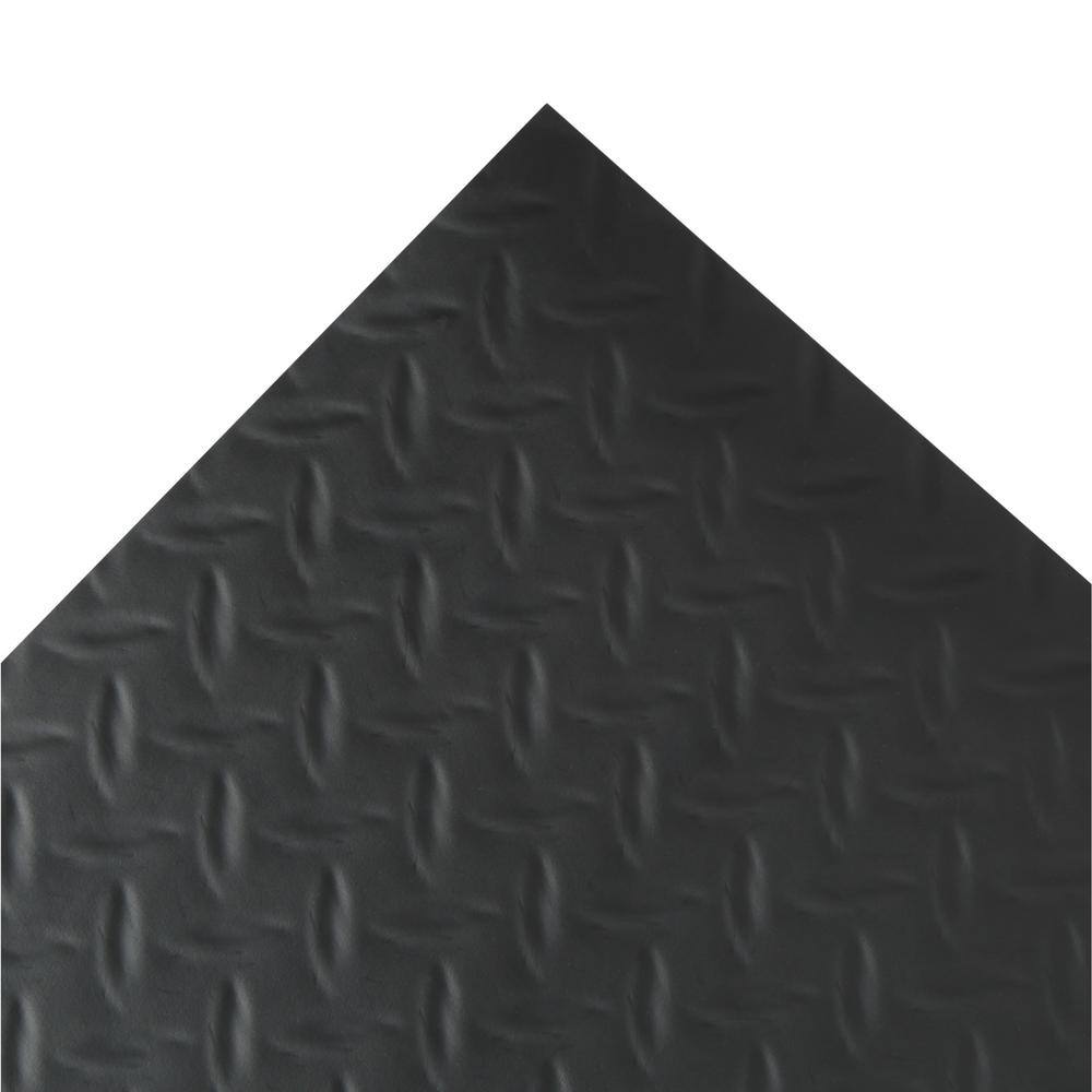 HDX 7.5 ft. W x 14 ft. L Midnight Black Diamond Plate Commercial Vinyl PVC Garage Flooring HX45DT714MBRET