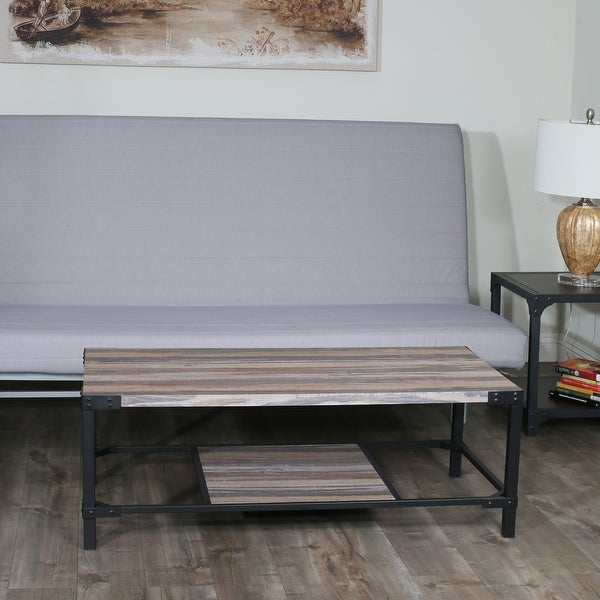 Carbon Loft Maranne Contemporary Oak Rectangle Wood/ Metal Coffee Table - 16x 46x 23