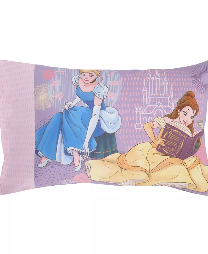 NoJo Toddler Girls Princess Belle  Ariel and Cinderella Bed Set  4-Piece