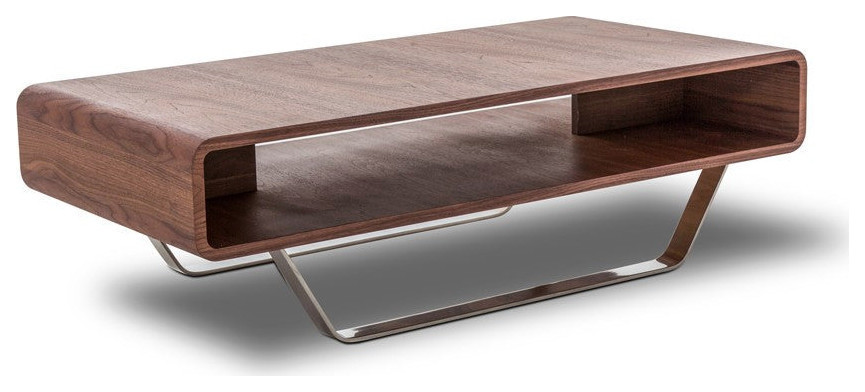 Andrea Modern Walnut Matte Coffee Table   Contemporary   Coffee Tables   by Rustic Home Furniture Deco  Houzz