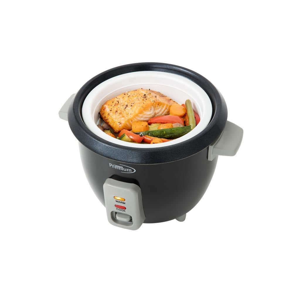 Premium LEVELLA 6-Cup Black Rice Cooker and Rice Steamer with Non-Stick Cooking Pot PRC0635B