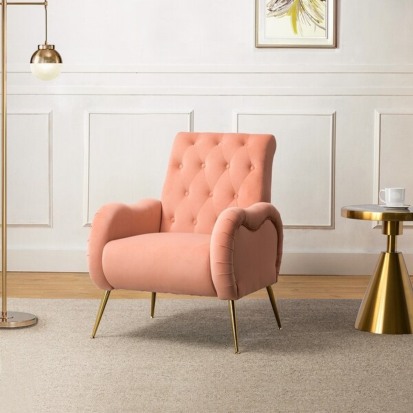 Calymne Modern Upholstered Armchair with Button-tufted Back by HULALA HOME