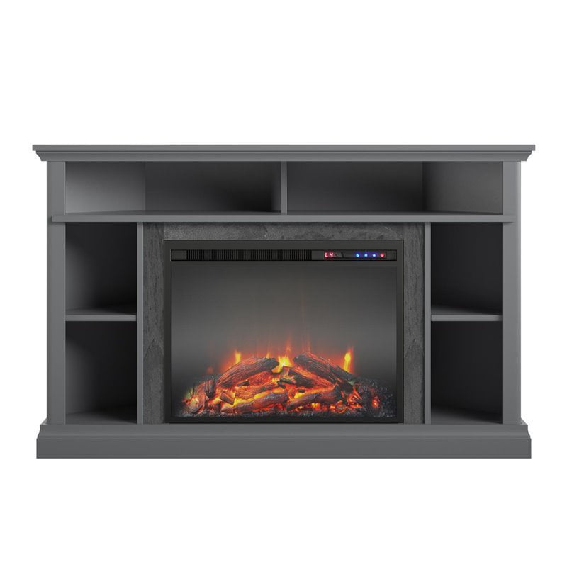 Ameriwood Home Overland Electric Corner Fireplace up to 50" in Graphite Gray