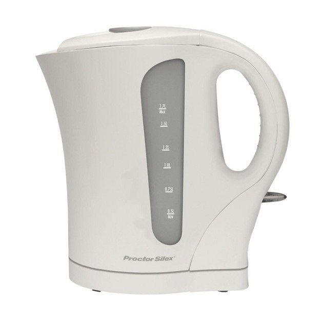 Proctor Silex 1 7 Liter Plastic Electric Kettle In White