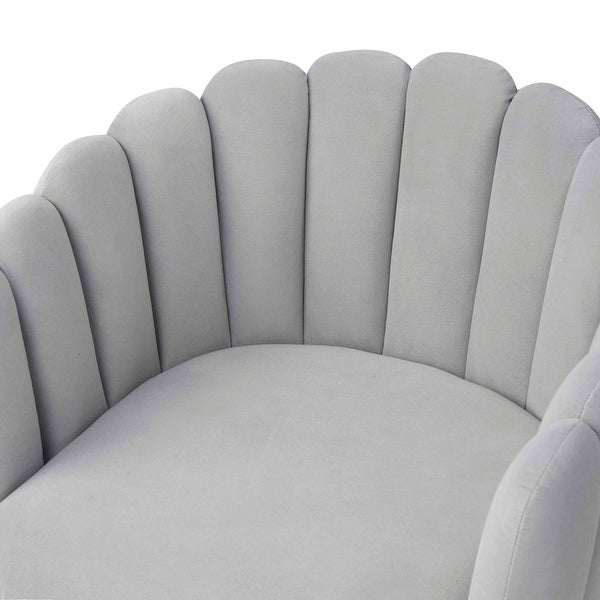 Doloris Mid-century Modern Light Velvet Upholstered Feather Side Chair