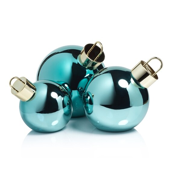 LED Oversized 7.75 Blue Glass Ball Ornament