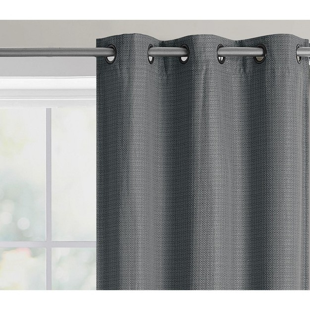 Kate Aurora Modern Living 2 Pack Textured Woven Light Filtering Grommet Top Window Curtain Panels