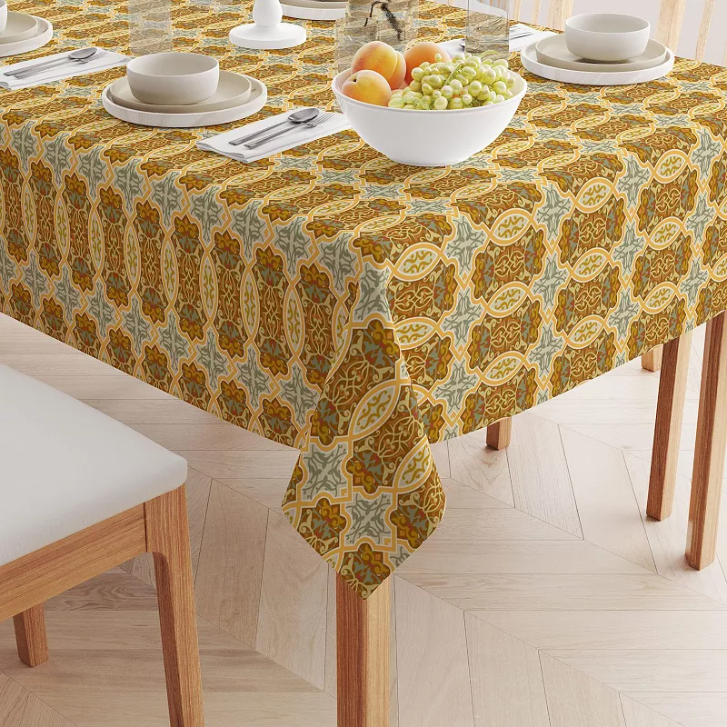 Square Tablecloth， 100% Cotton， 52x52， Floral 111