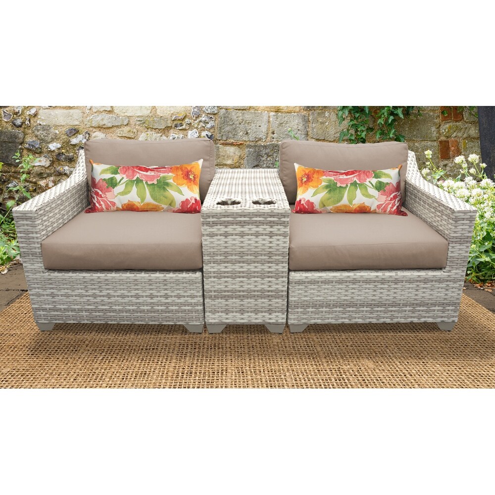 Fairmont 3 Piece Outdoor Wicker Patio Furniture Set