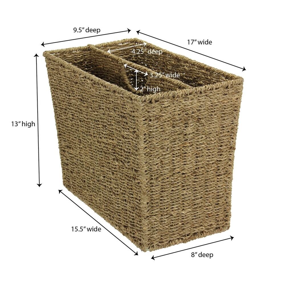 Handwoven Seagrass Wicker Magazine Rack