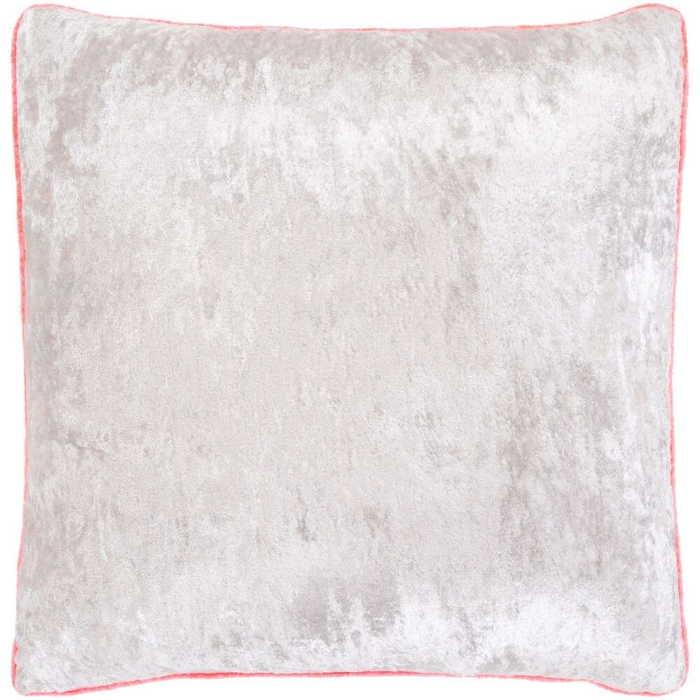 Artistic Weavers Selena Pink   Ivory Crushed Velvet Throw Pillow Cover (22\