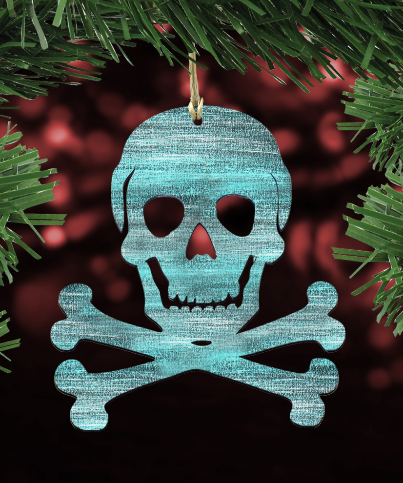 Dead Mans Tale Skull  ampBones  Ornaments  Set of 3   Rustic   Christmas Ornaments   by G. DeBrekht  Houzz