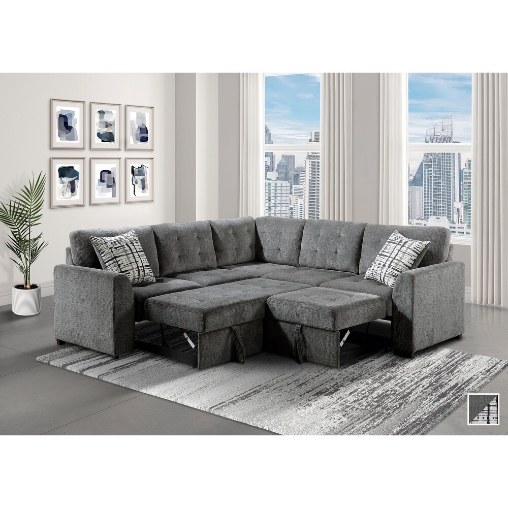 Orma Sectional Sofa with Pull Out Bed and Ottoman