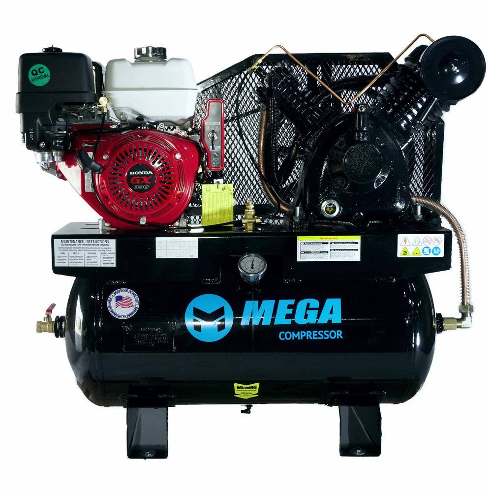 Mega Compressor 30 Gal. 14 HP 175 PSI Gas Truck Mount Air Compressor MP-14030GTU