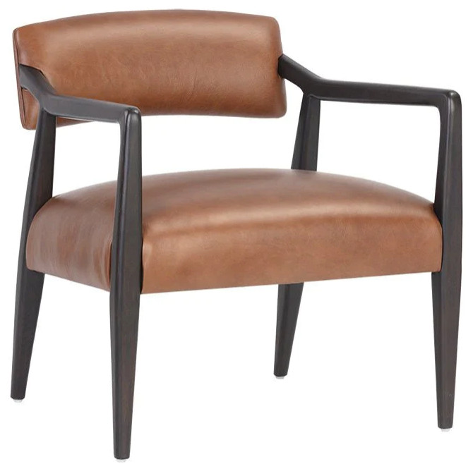 Jefferson Lounge Chair   Shalimar Tobacco Leather   Midcentury   Armchairs And Accent Chairs   by Rustic Home Furniture Deco  Houzz