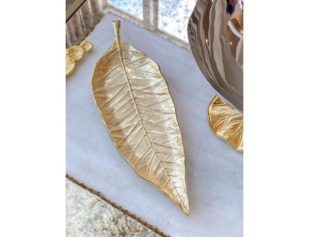 Classic Touch 14 quot l Gold Leaf Dish