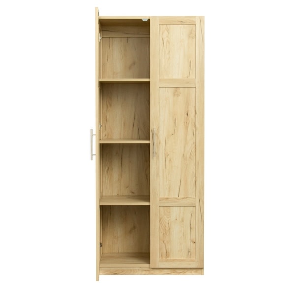 High wardrobe and kitchen cabinet with 2 doors and 3 partitions to separate 4 storage spaces - - 37010634