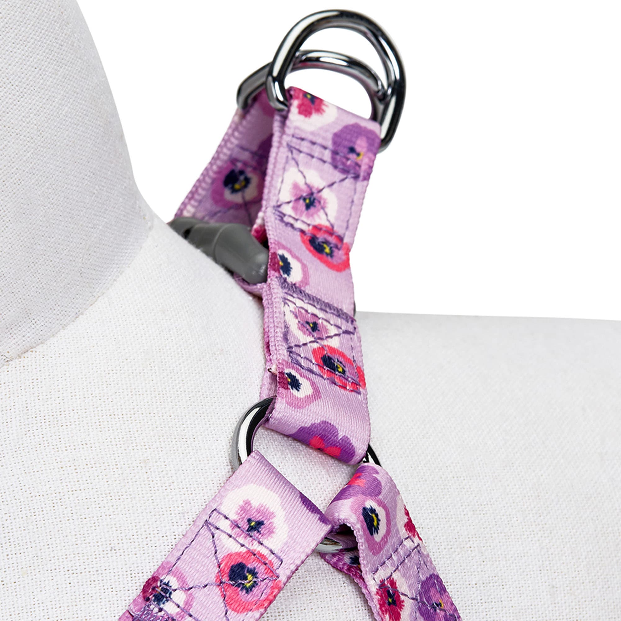 Blueberry Pet Essentials Light Purple Floral Adjustable Dog Harness， Small