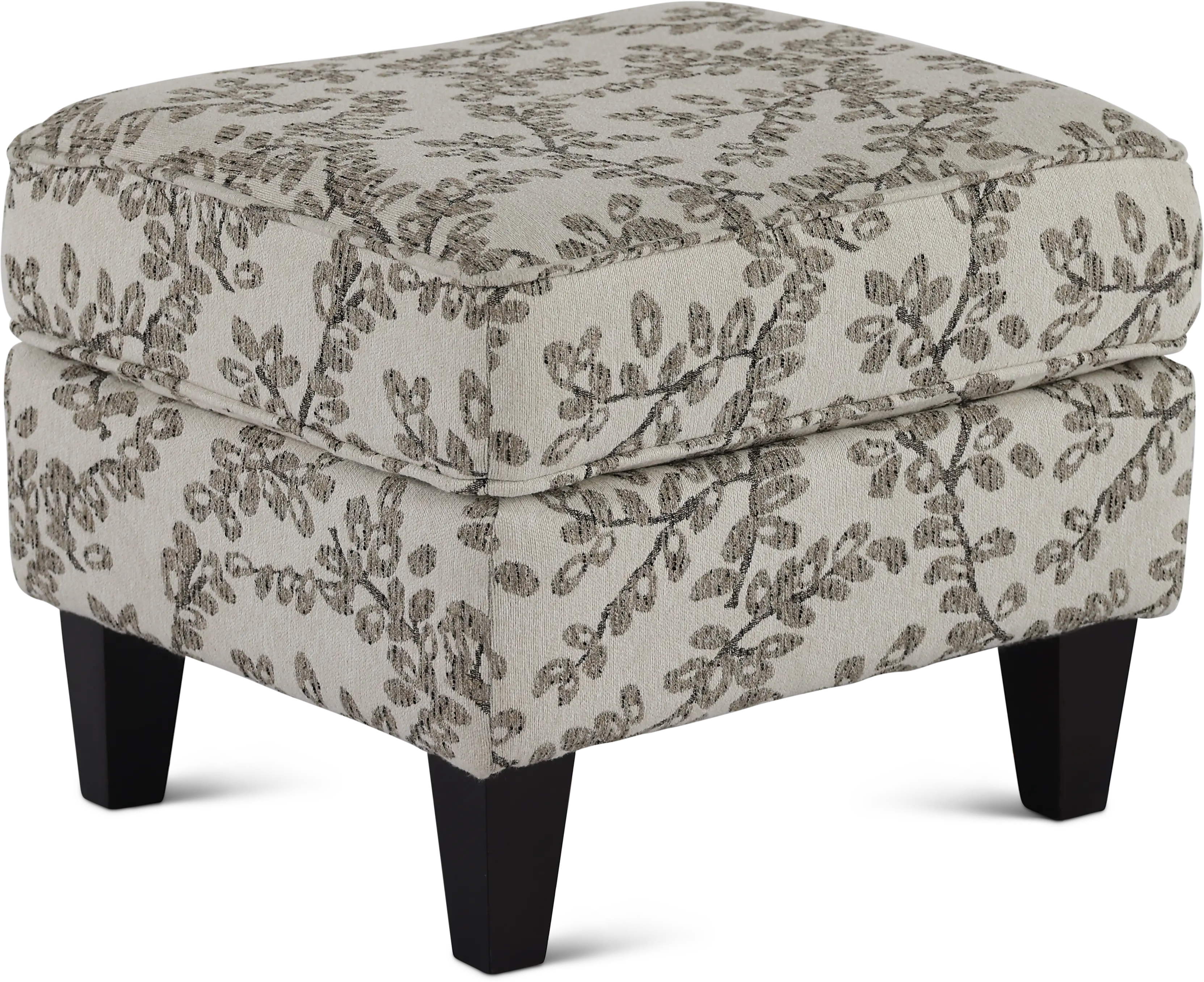 Loren Neutral French-Inspired Ottoman