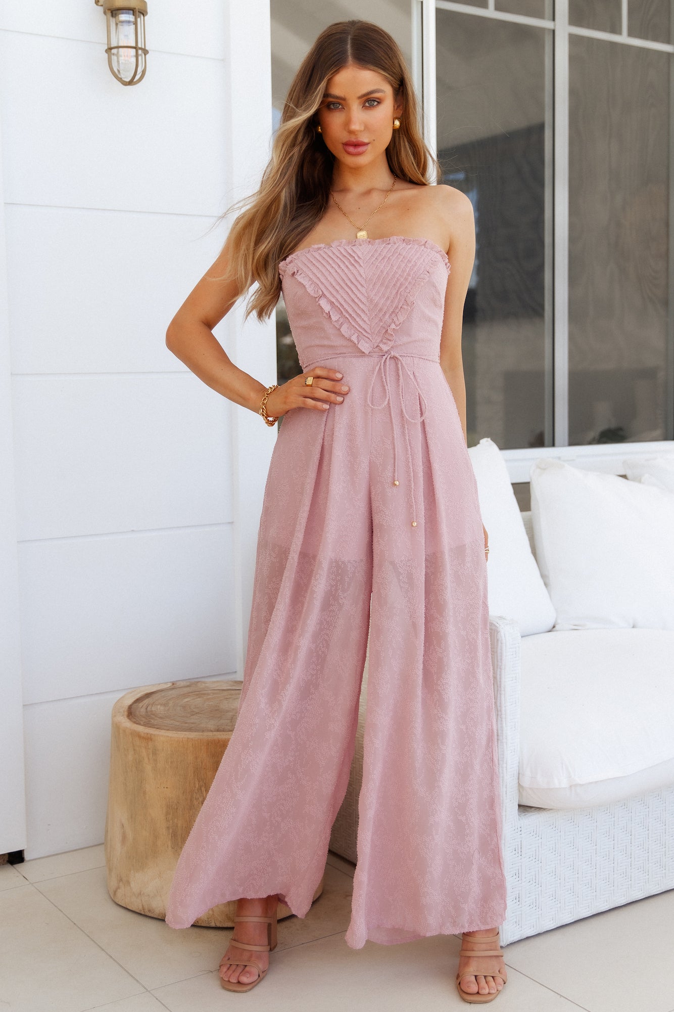 No Problems Romper Blush