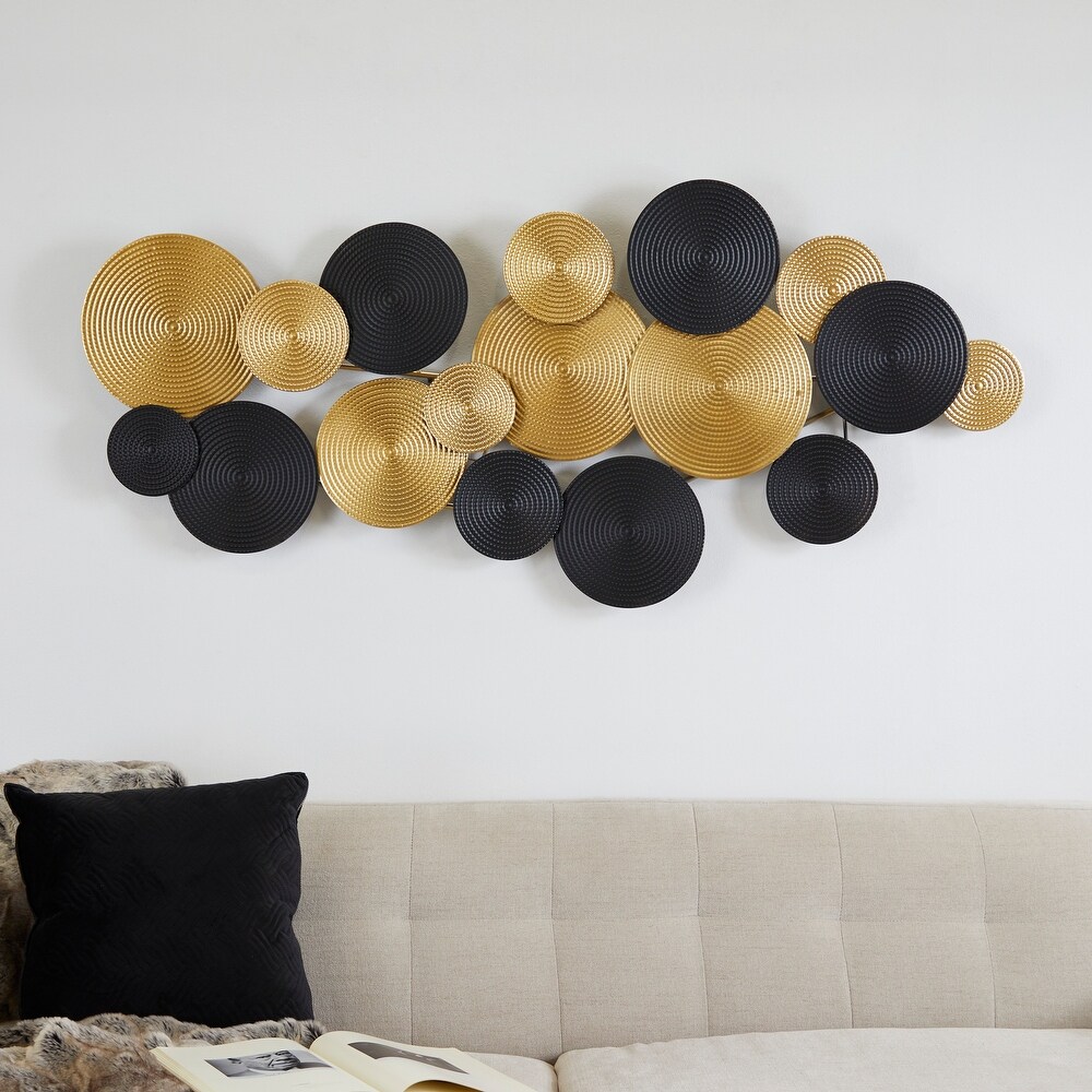 Gold Iron Contemporary Wall Decor 24 x 49 x 3