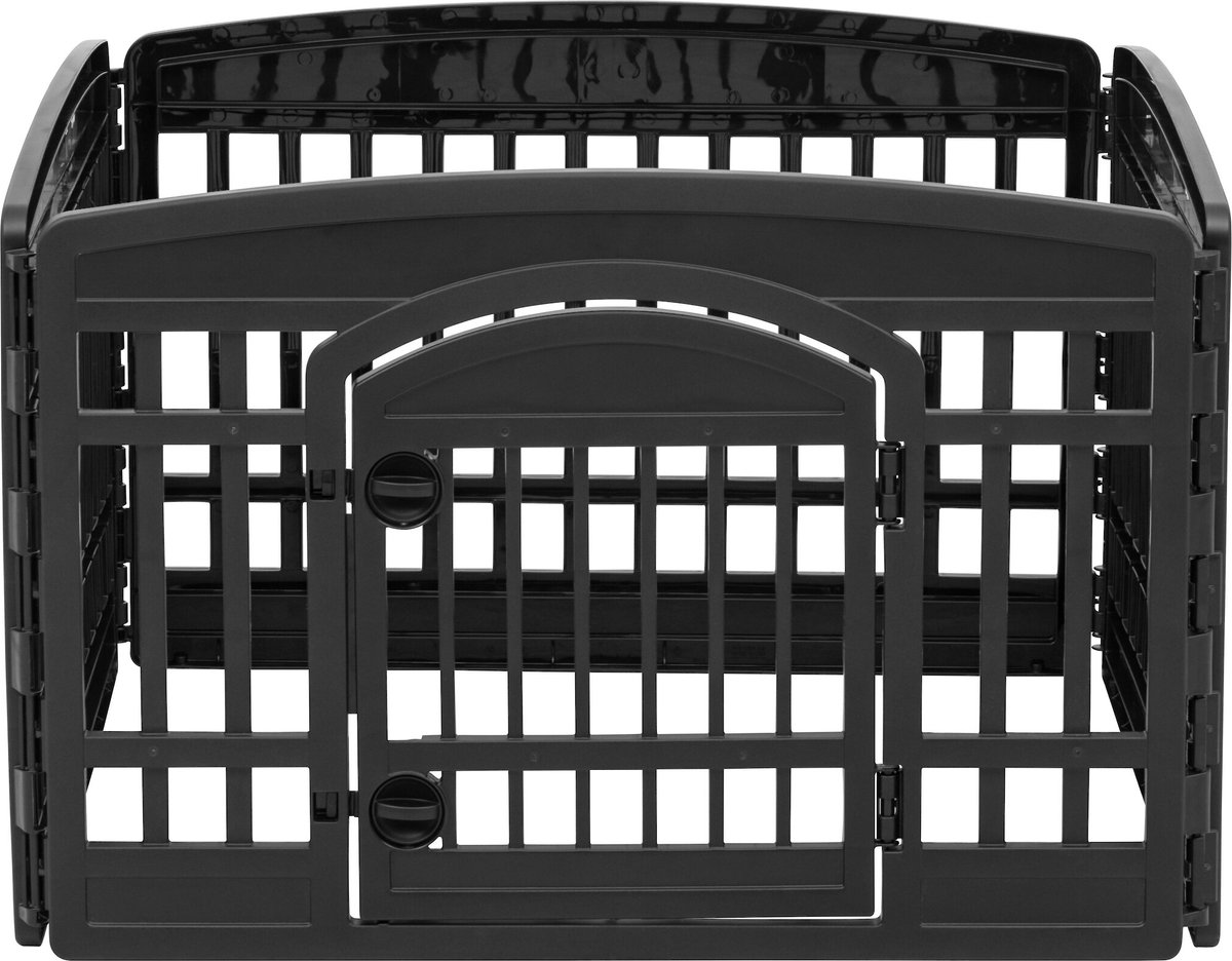 IRIS Exercise Dog Playpen with Door - 4 to 8 Panel Sizes (Black)