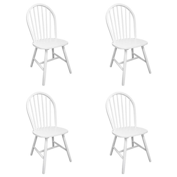 2/4/6 pcs Wooden Dining Chairs Round White - 18.3