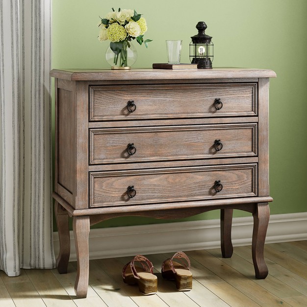 Thomas 3 Drawer Chest Gray Clickdecor