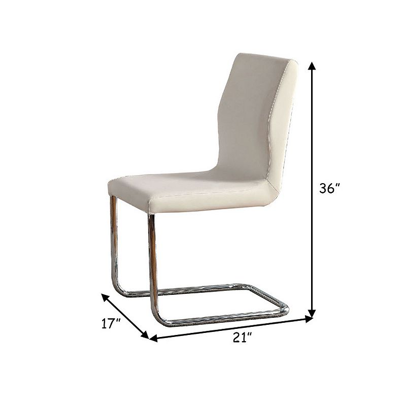 Lodia I Contemporary Side Chair， White， Set of 2