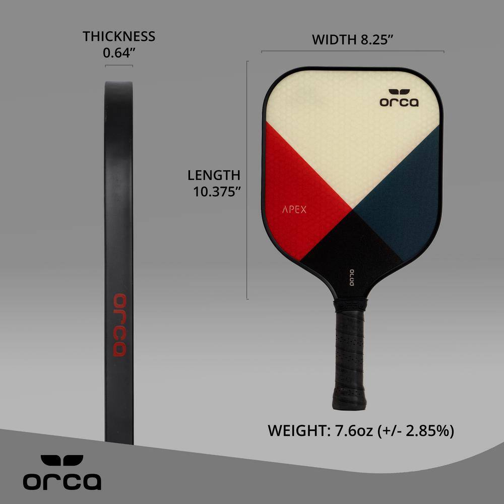 ORCA Apex Polymer Honeycomb Pickleball Paddle with Carry Bag NE600Y21022